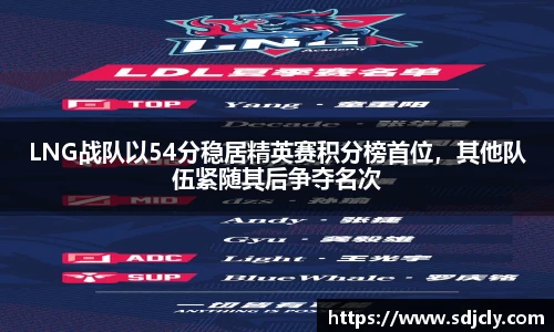 LNG战队以54分稳居精英赛积分榜首位，其他队伍紧随其后争夺名次